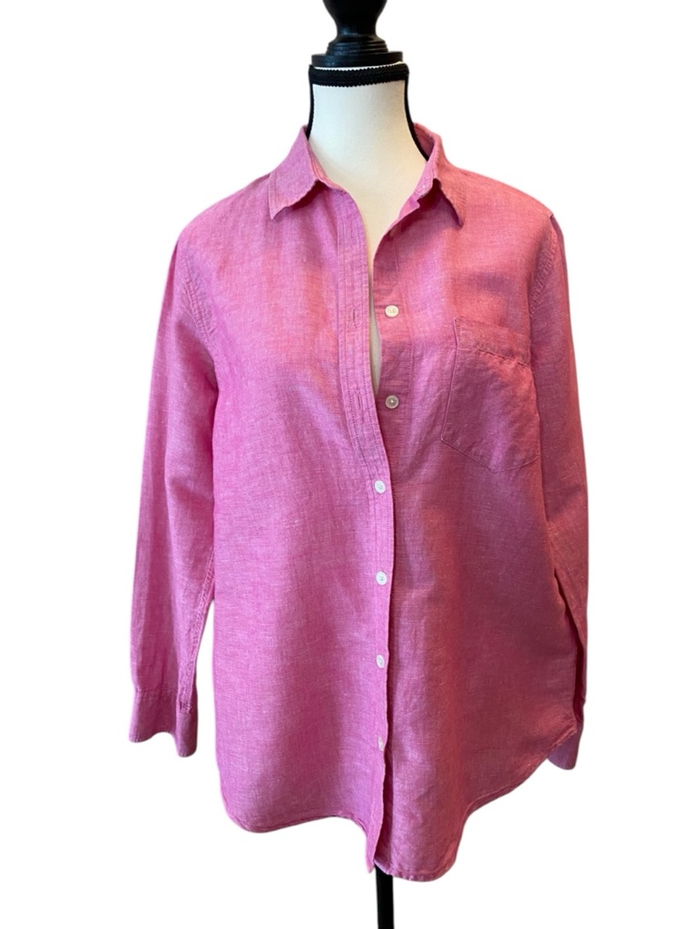 Banana Republic Pink Button-Down Linen 65% Cotton 35% Shirt Size M EUC